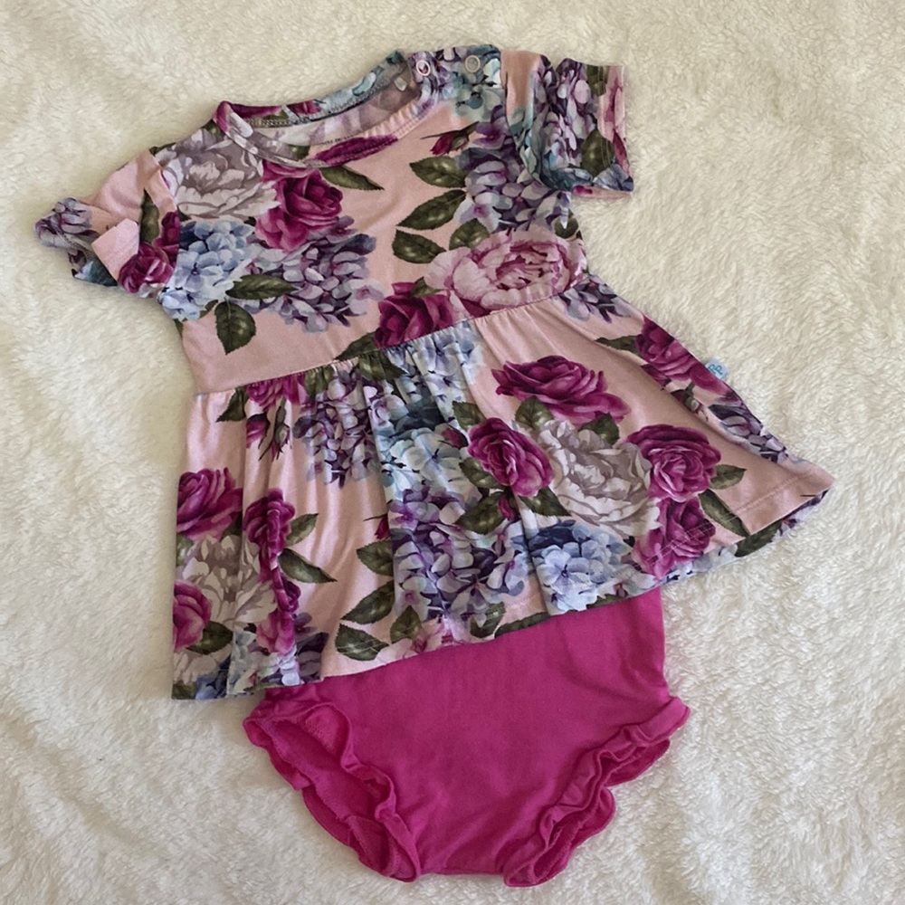 Posh Peanut Monroe peplum and bummie - 6-12M